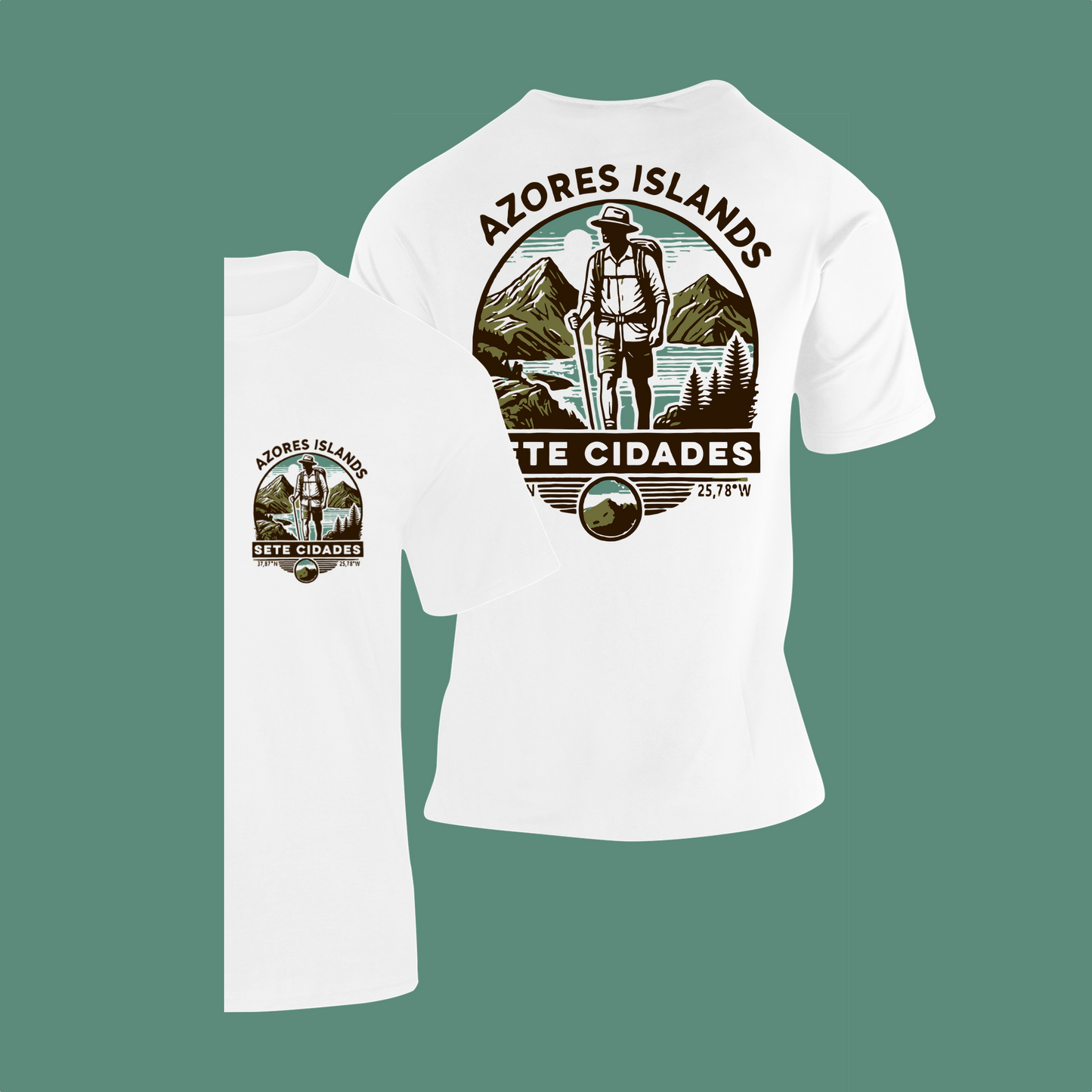 Azores, Camiseta Souvenir, blanca, moda, recuerdo