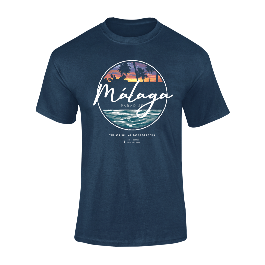 camiseta manga corta azul marino souvenir málaga