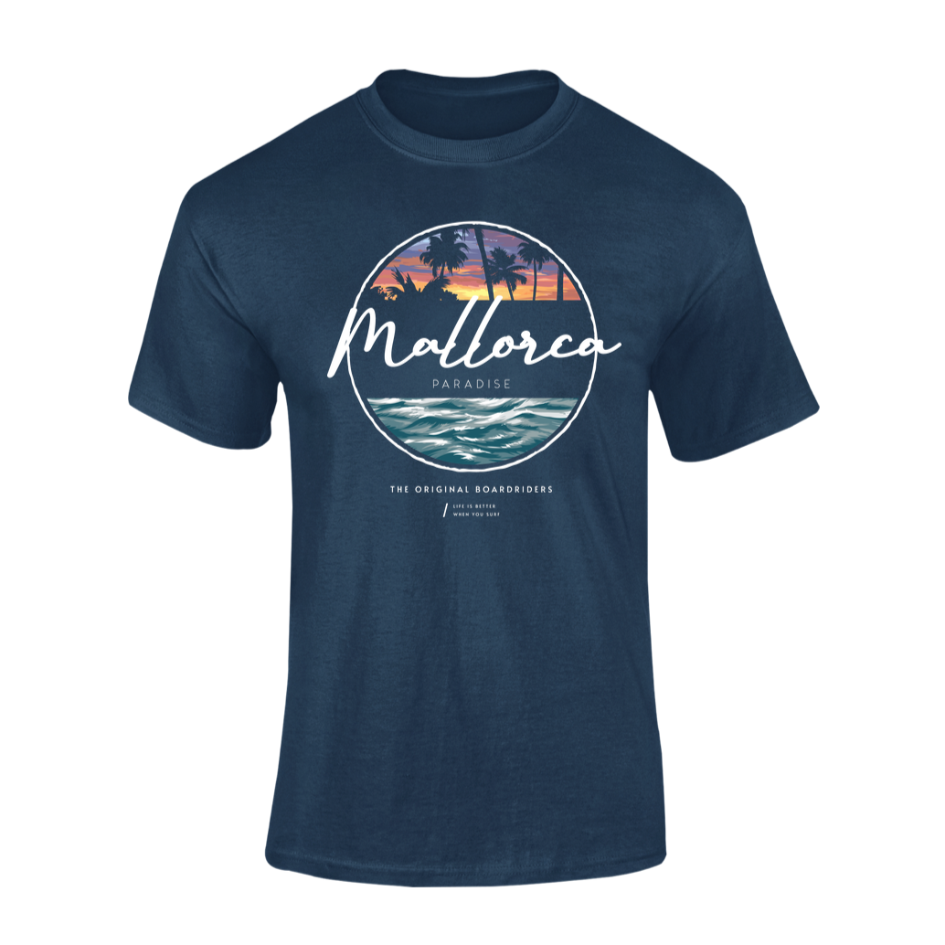 camiseta manga corta azul marino souvenir mallorca