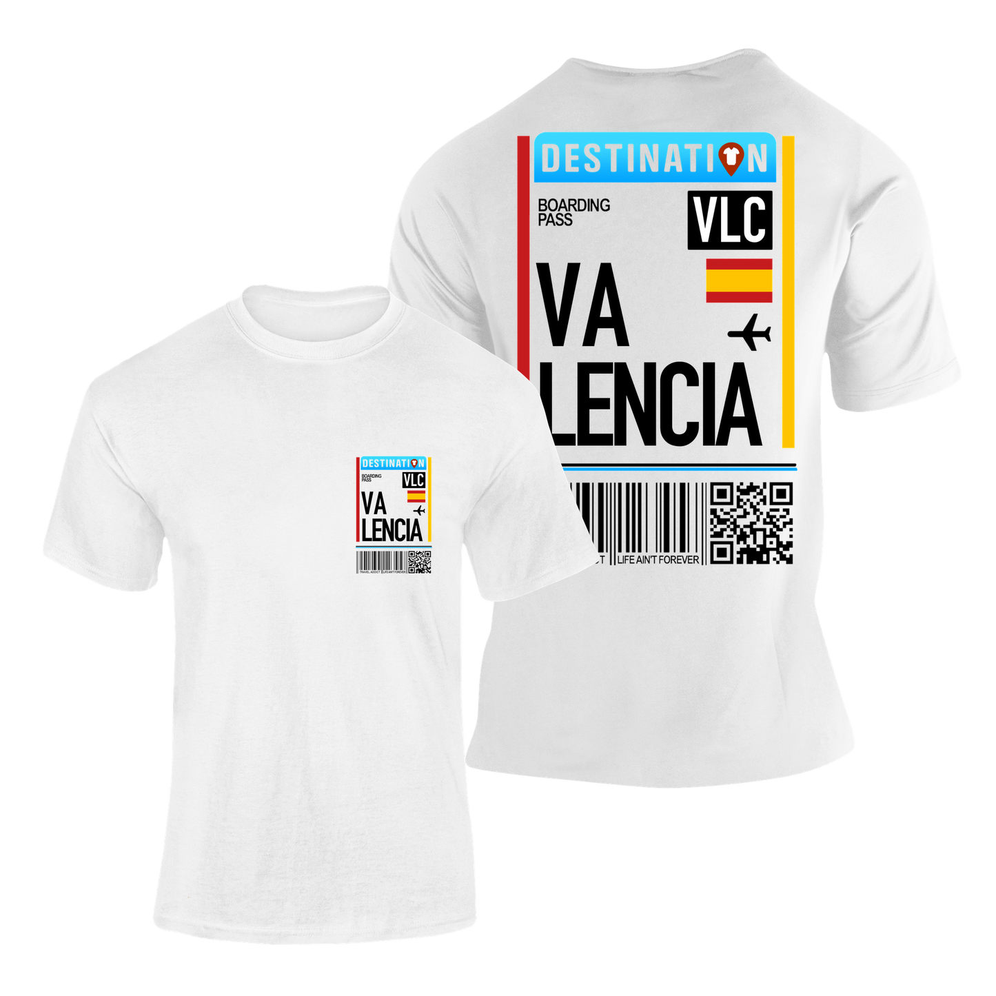 camiseta manga corta blanca souvenir moda algodón valencia