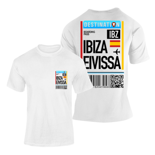 camiseta manga corta blanca souvenir moda algodón ibiza