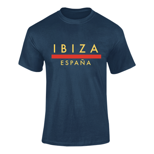 camiseta manga corta azul marino souvenir Ibiza