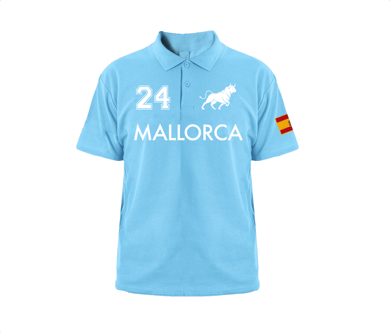 Polo souvenir de Mallorca en algodón 100% OEKO-TEX®. Diseño exclusivo con emblema representativo. Cómodo, transpirable y de alta calidad.