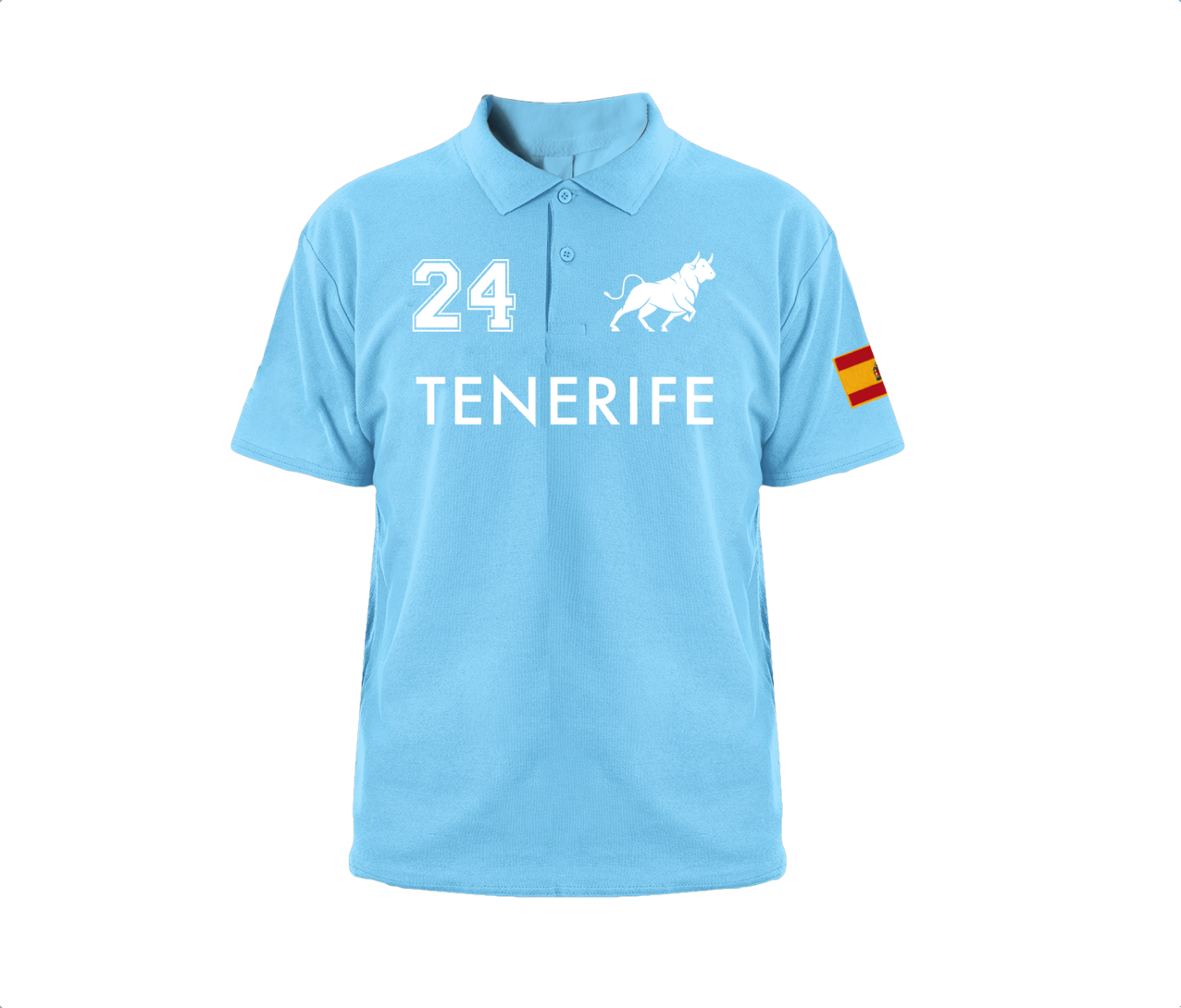 Polo souvenir de Tenerife en algodón 100% OEKO-TEX®. Diseño exclusivo con emblema representativo. Cómodo, transpirable y de alta calidad.